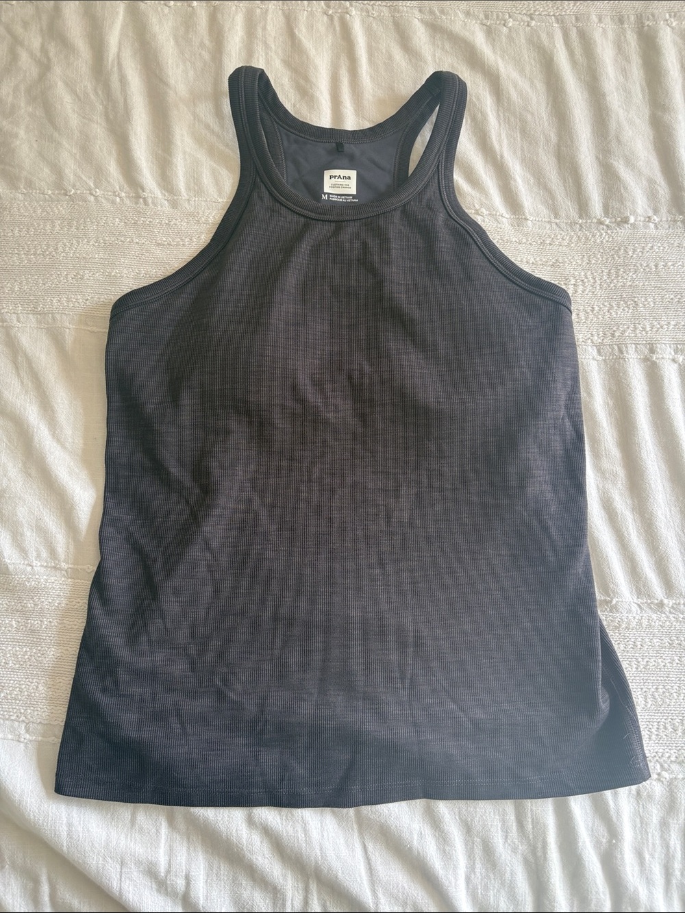 Prana Charcoal/Dark Purple Athletic Racerback Tank